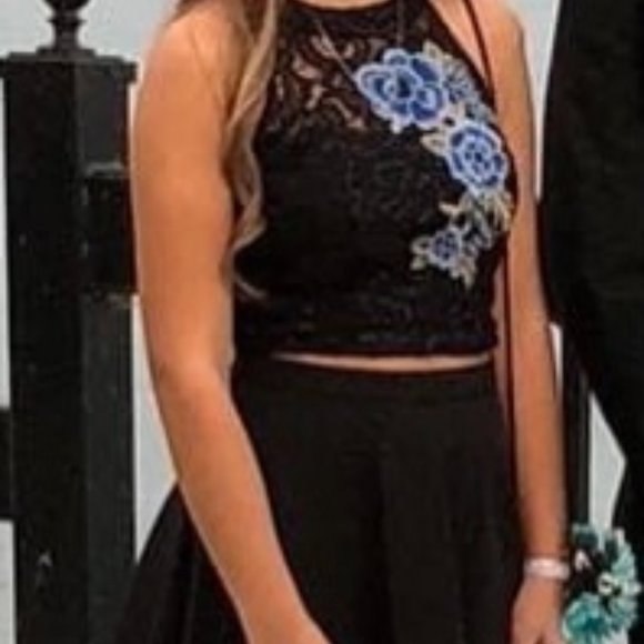 Black Two Piece Homecoming Dress - Picture 7 of 7